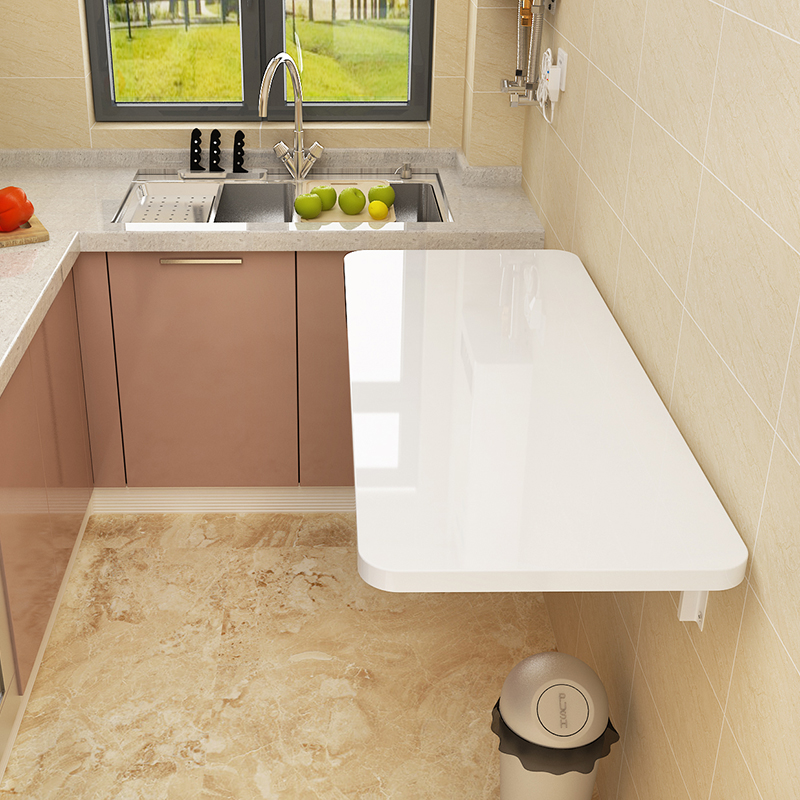 壁挂折叠桌餐桌家用小户型挂墙桌连壁桌厨房作台隐形墙上吃饭桌定制