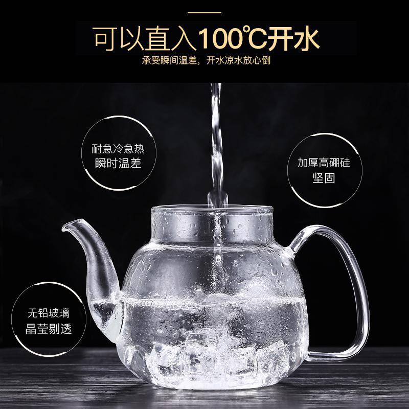 家柏饰(CORATED)加厚高温玻璃茶壶家用小大号泡茶壶煮茶器花茶过滤茶具套装单壶 600ML(特惠款)图片