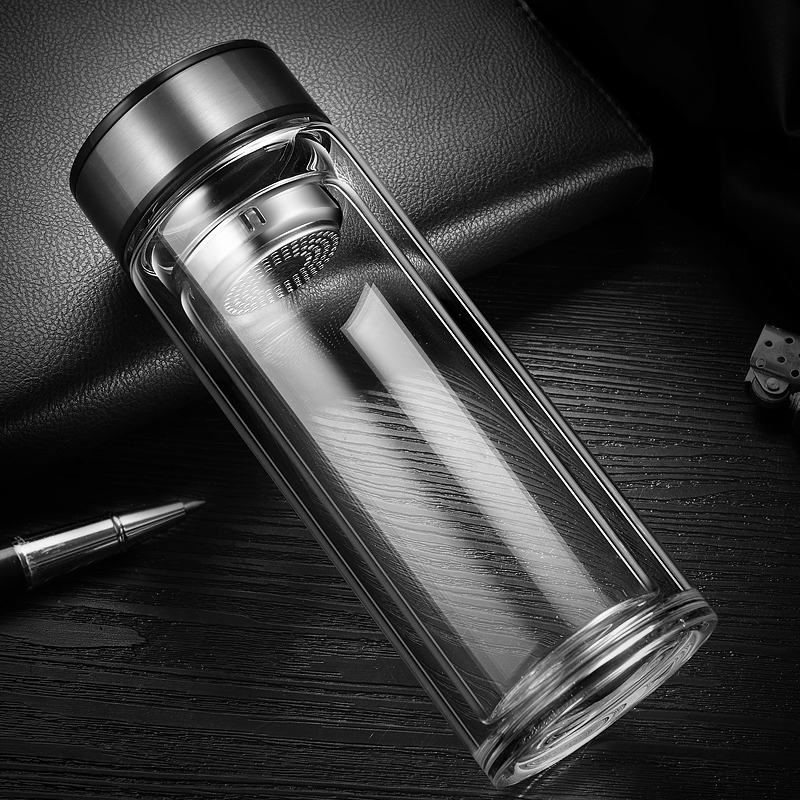 厨小姐高硼硅耐高温双层玻璃杯300ml/ST-1973个(颜色、盖子请备注)