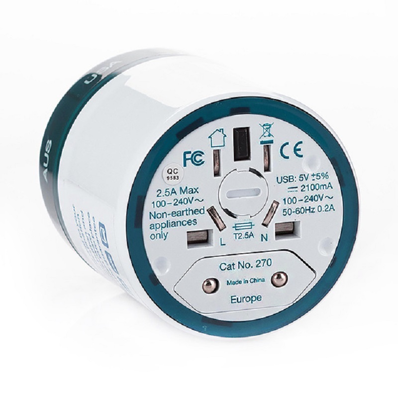 Travel Blue蓝旅 魔方环球通用转换插座+2×USB270绿色高清大图