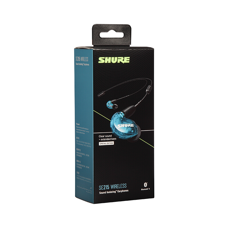 Shure/舒尔 SE215-BT2音乐耳机入耳式线控动圈隔音耳机听歌耳塞 蓝色