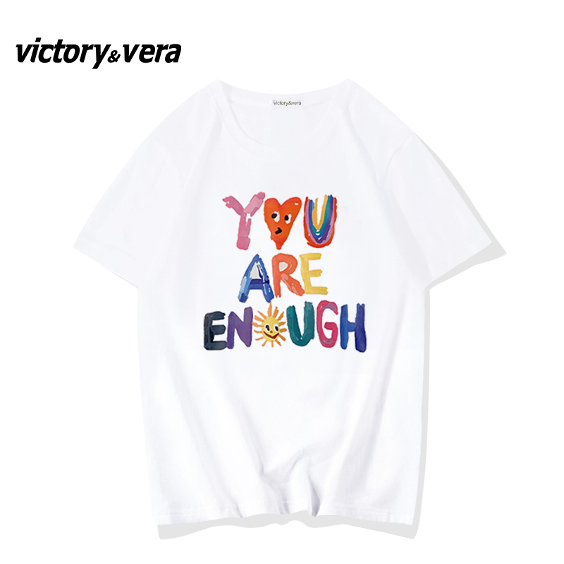 Victory&vere设计感小众T恤女2022新款白色宽松韩版纯棉短袖上衣