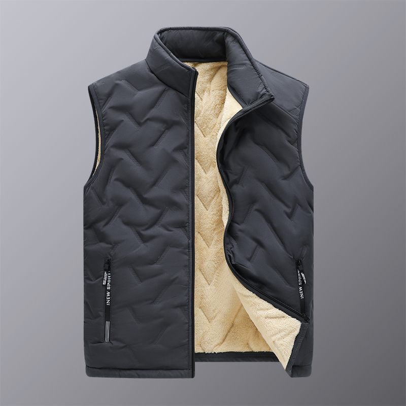 爷特yete冬季新款棉马甲男士加绒加棉马甲休闲时尚保暖爸爸装坎肩背心