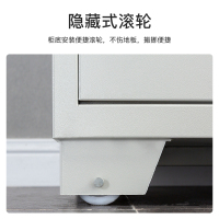 尔迈 钢制枪柜加厚管制器械保管柜密码锁枪弹存放柜双锁机械锁带滚轮 灰白款 40支短枪 1.8米