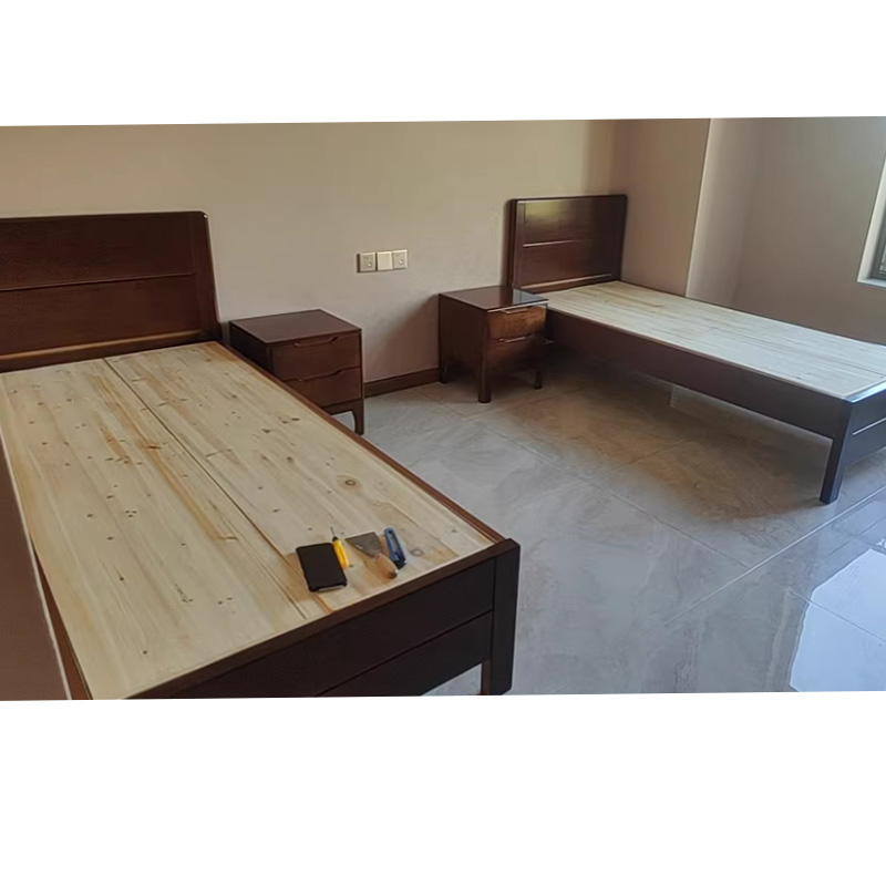 东业家具 酒店公寓宿舍套房家具DY-06T(2张1米单人床+1个床头柜)1000*2000/470*400*500高清大图