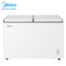 美的(Midea)278升家用商用囤货双温双箱冰柜 蝶形门卧式冷藏冷冻冰柜 家用小型冰箱冷柜 BCD-278VM(E)