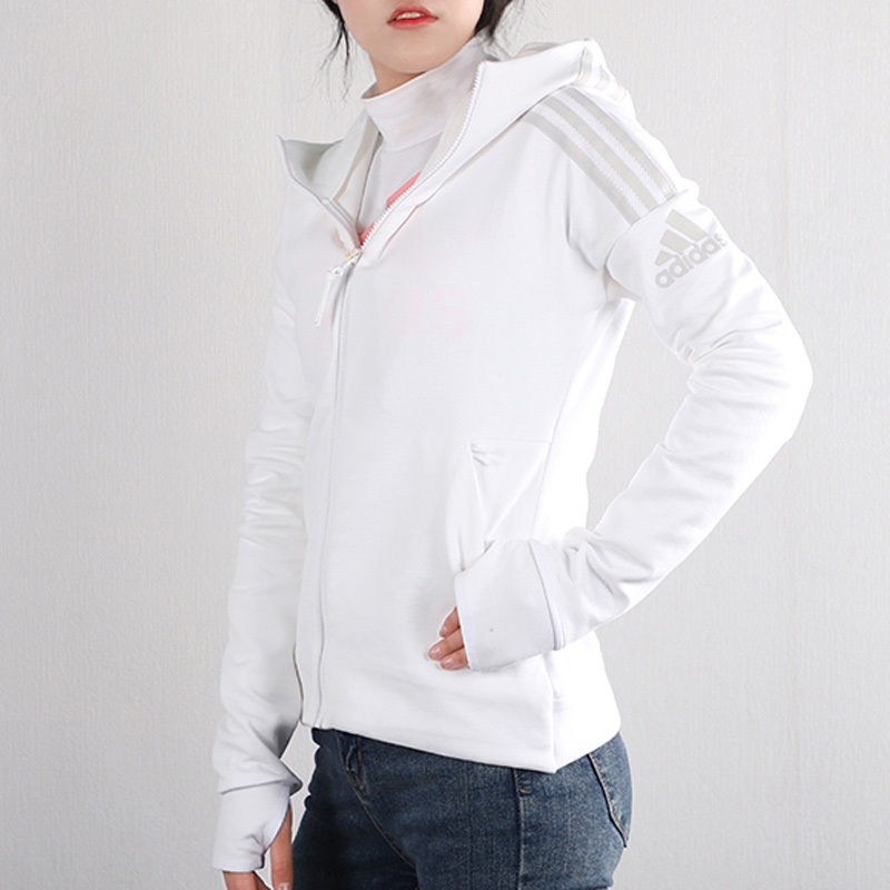 阿迪达斯Adidas夹克女2020新款运动服连帽外套保暖开衫FL1960