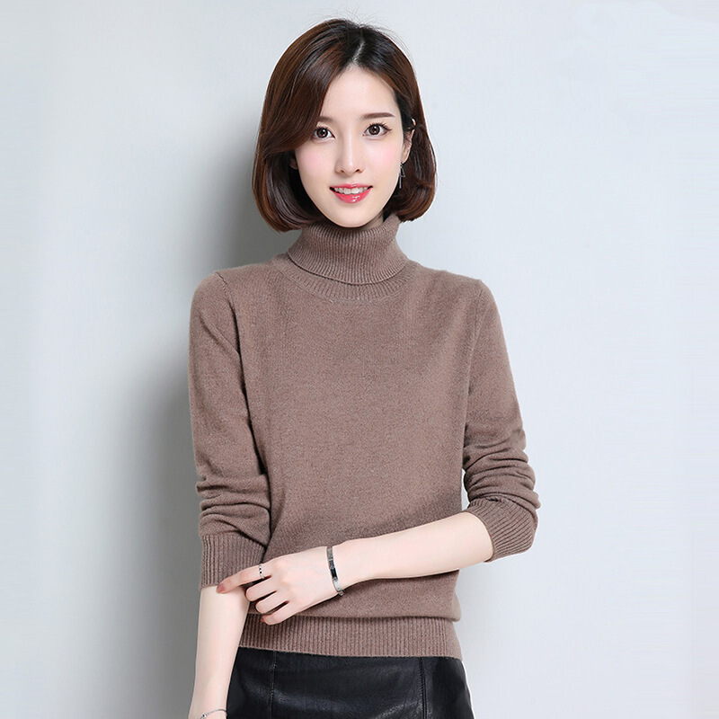 旗舰店正品恒源祥羊绒衫女士高领圆领秋冬款纯色纯山羊绒套头衫女保暖