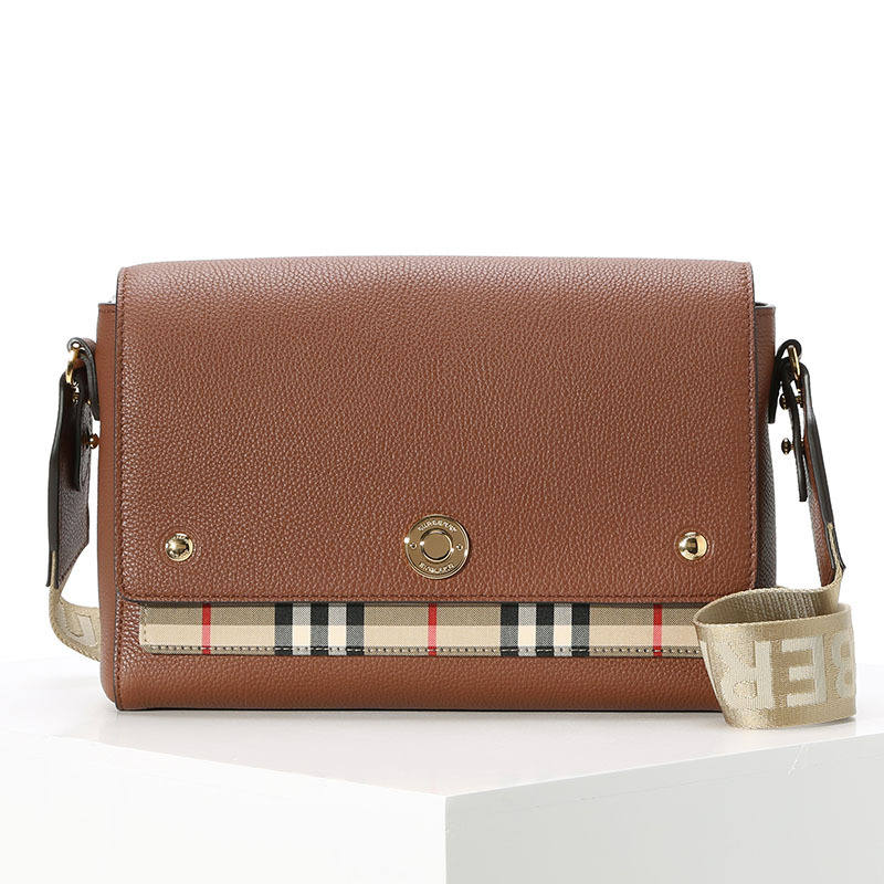 预订 BURBERRY 博柏利 女包 Note 经典格纹 斜挎包 单肩包8021111 金扣