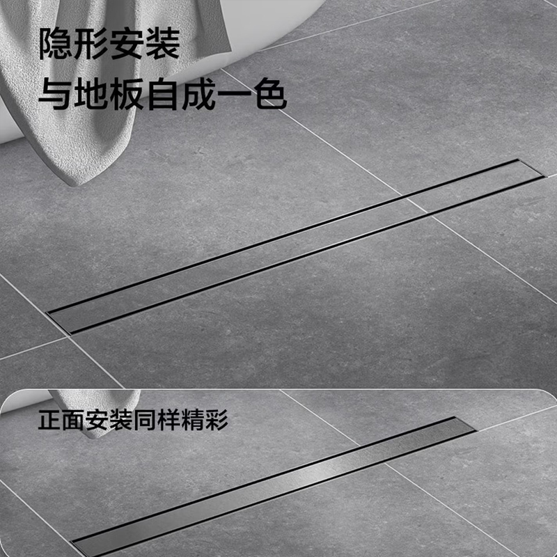 九牧（JOMOO）长条地漏卫生间浴室淋浴房大排量铜长方形地漏92517-HBS-1高清大图