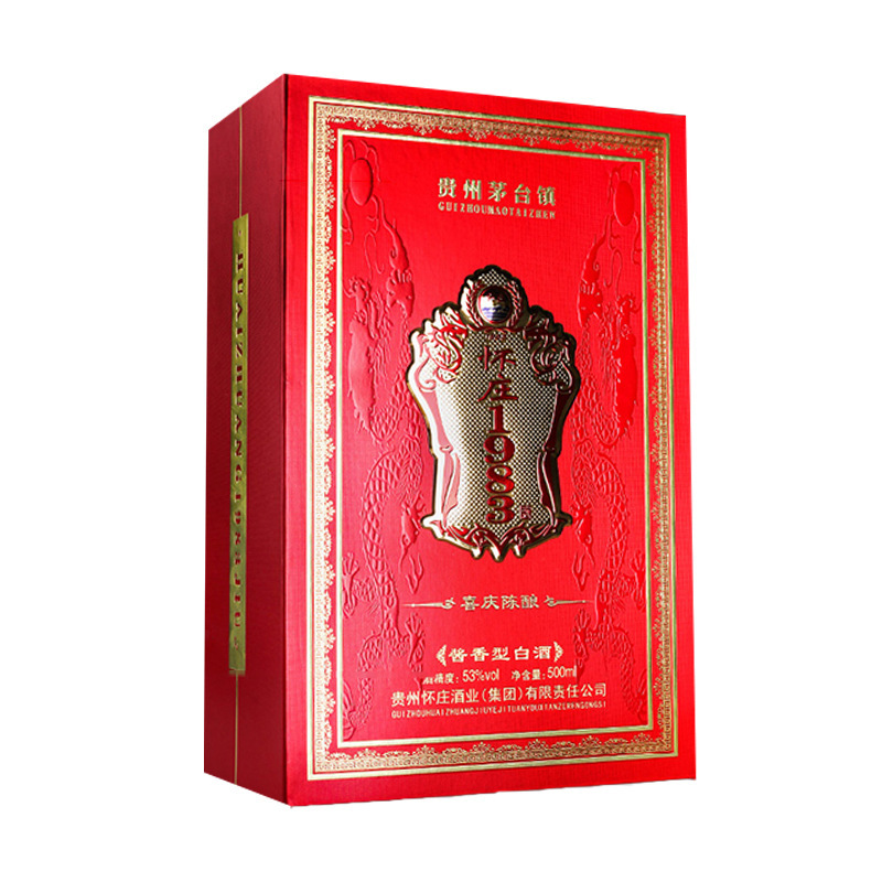 怀庄1983茅台镇喜庆陈酿53度酱香型白酒(礼盒装)500ml单瓶