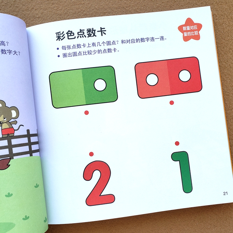 [2~3岁]儿童数学思维大开发 [正版]儿童数学思维训练2-3-4-5-6岁益智书幼儿园中班小班左右脑开发玩具书认数字看高清大图