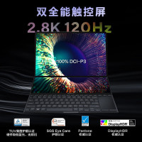 华硕灵耀X 双屏Pro 13代酷睿标压 14.5英寸轻薄高性能笔记本电脑 2.8K双触控屏 哑光黑 i9-13900H 16G 1TB RTX4050