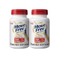 【2瓶装】旭福Schiff Move Free 氨糖软骨素钙片 维骨力膳食营养补充剂 钙片 白瓶骨胶原蛋白 75粒*2瓶