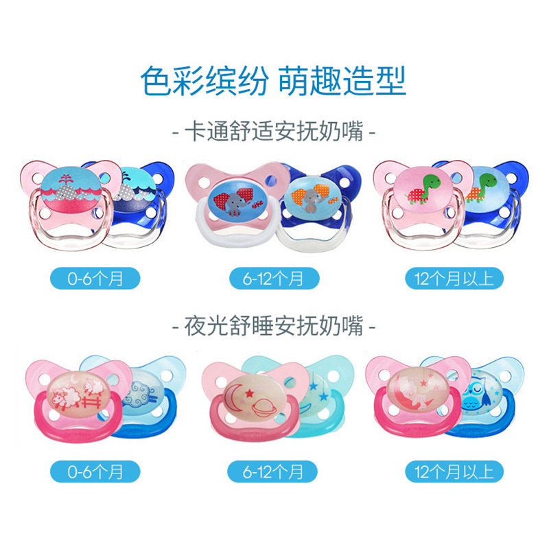 布朗博士(Dr.Brown’s) 夜光舒睡安抚奶嘴 6-12月 红色