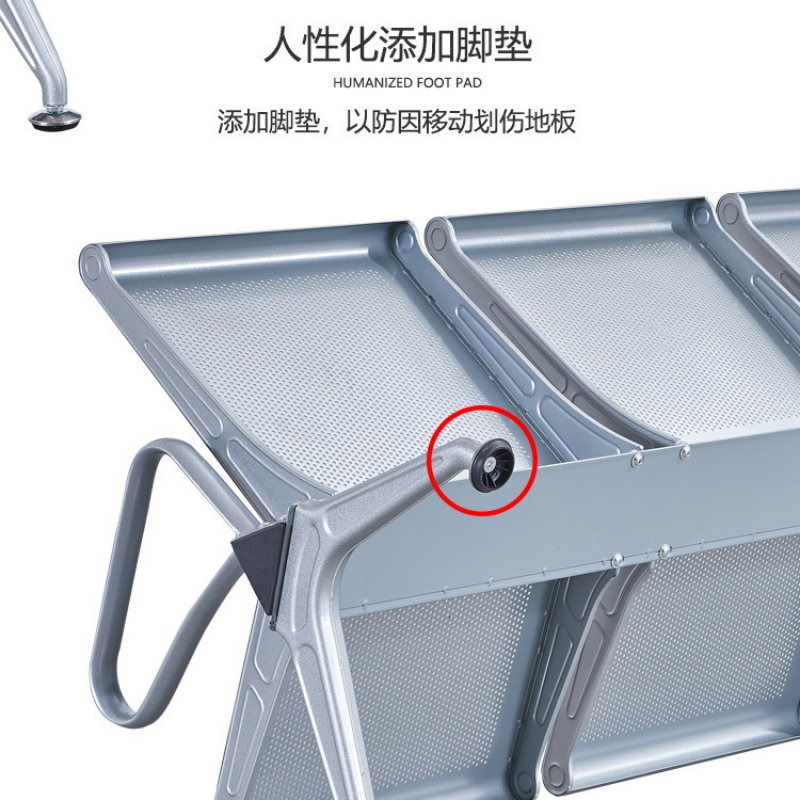 戴劲 钢制排椅机场椅加固加厚长椅候诊椅连排输液等候椅 A款三人位皮面