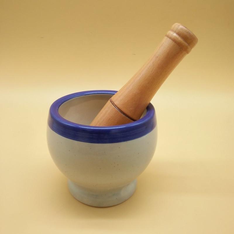 陶瓷蒜臼捣蒜器蒜泥器压蒜器厨房家用砸蒜罐手动捣蒜蒜臼木石臼 四季