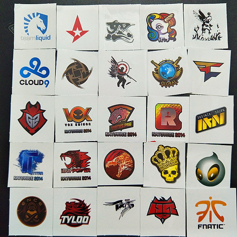 游戏周边贴纸印花实物csgo实体咆哮tyloo泰坦皇冠咆哮鸡脖先生cs 25种