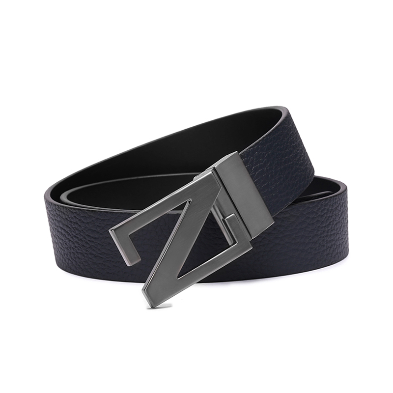 杰尼亚zegna男士牛皮z字搭扣可裁剪双面旋转皮带腰带lhbovb027uz