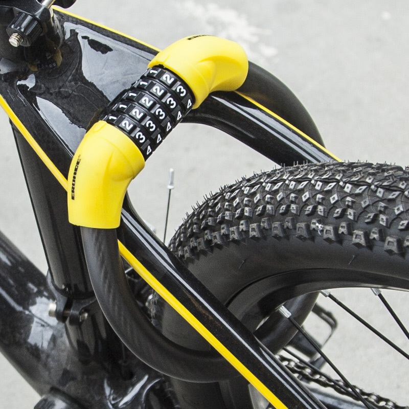 四位密码细钢缆锁德国eroade自行车锁密码锁电动车电瓶车单车环形锁