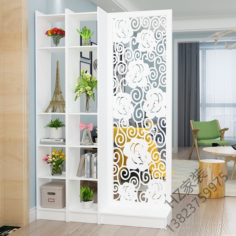 苏宁严选欧式客厅玄关柜屏风隔断简约现代厅花镂空花架置物储物展示柜