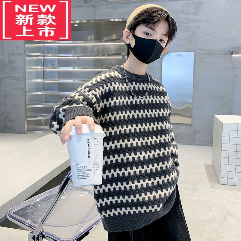 可莉允男童加厚毛衣秋冬2022新款儿童冬季韩系打底针织衫中大童洋气炸街图片
