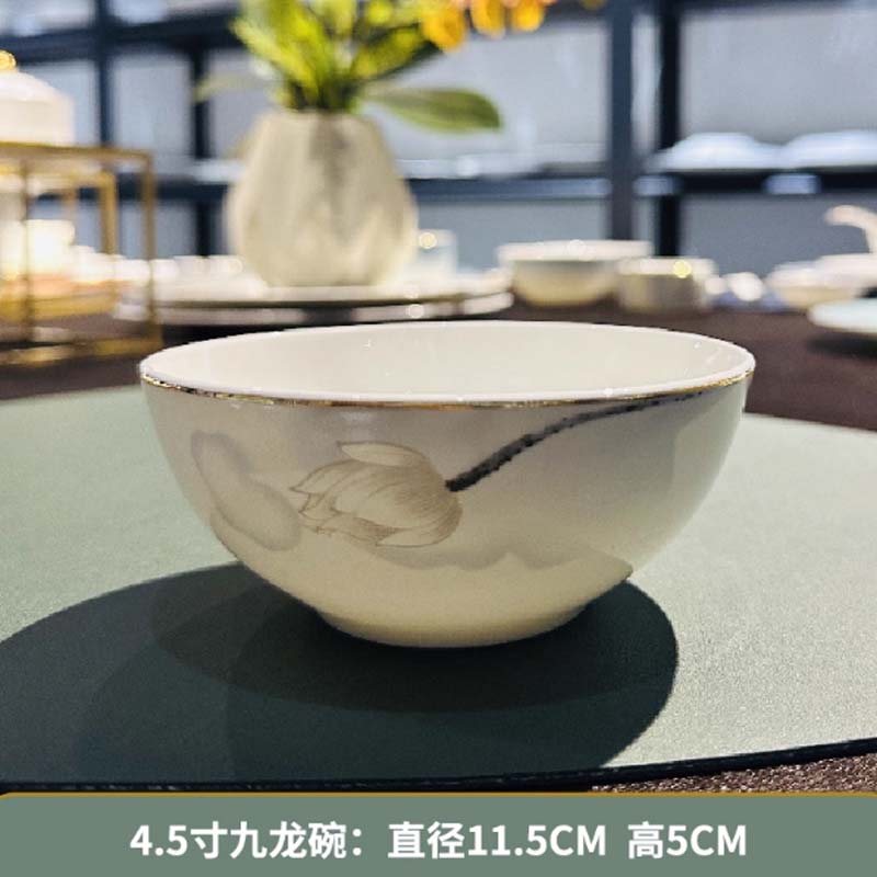 碗 4.5寸九龙碗(青绿荷花)高清大图