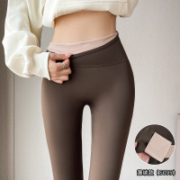 咖色加绒鲨鱼裤女外穿秋冬季新款紧身瑜伽打底裤加厚保暖棉裤 2XL【141-155斤】 加绒/深咖【经典款】