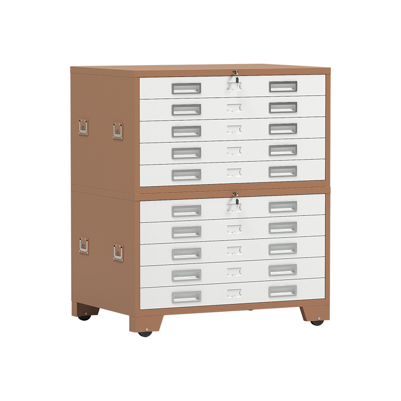 臻远 ZY-DTGA-8 工程图纸柜收纳柜 咖白色1号双节柜