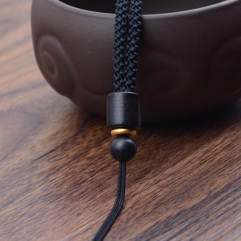 黑檀木款红色固定翡翠玉坠挂绳黑檀木手工编织项链绳玉佩吊坠挂件绳子