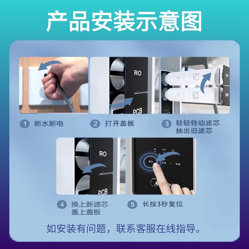 美的COLMO净水器CWRCM1000-A1 橱下式净水机 MCB滤芯
