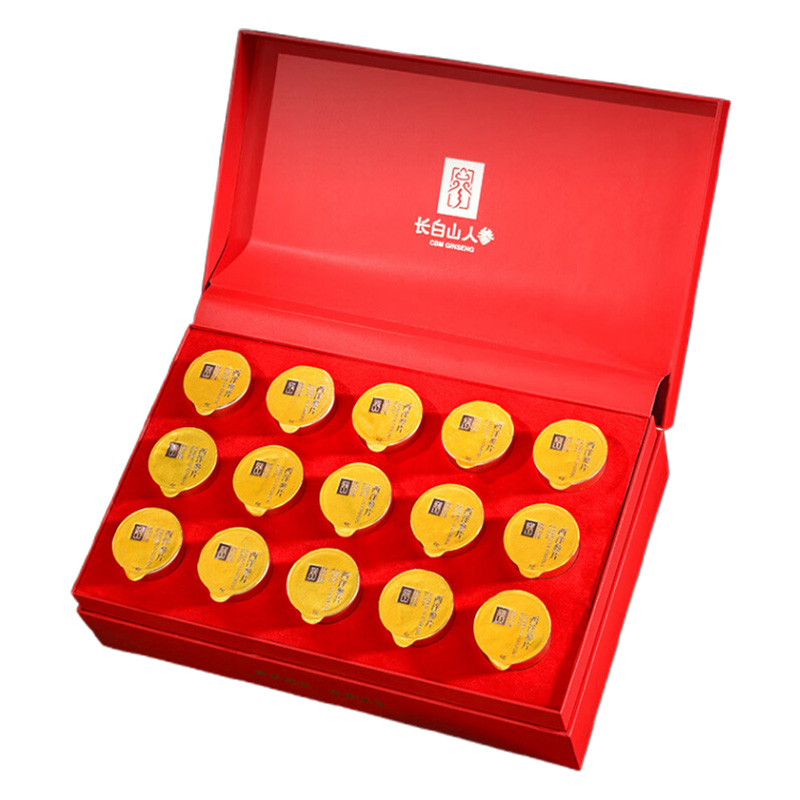 长白山人参西洋参片均匀圆切大片参味浓郁1.6小罐装礼盒90g