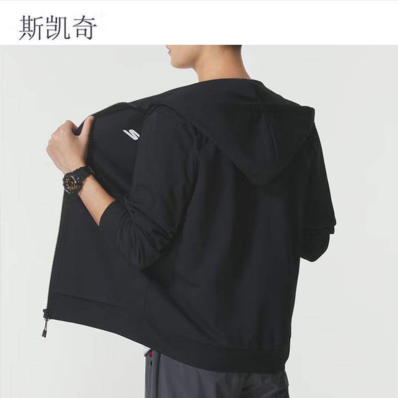 斯凯奇 情侣针织连帽夹克 P225U132-03K8L 件高清大图