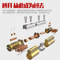 龙将锁芯全铜叶片双面C级锁芯防盗门锁芯防锡纸防卡片锁芯