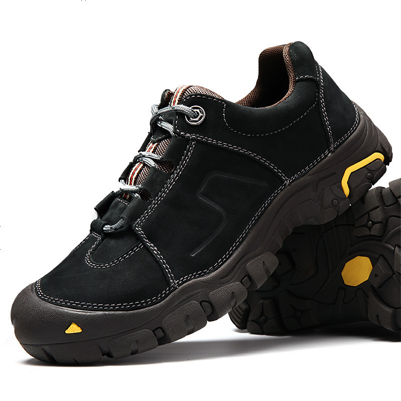 男鞋春季透气登山鞋男士真皮牛皮休闲皮鞋户外运动防水徒步鞋