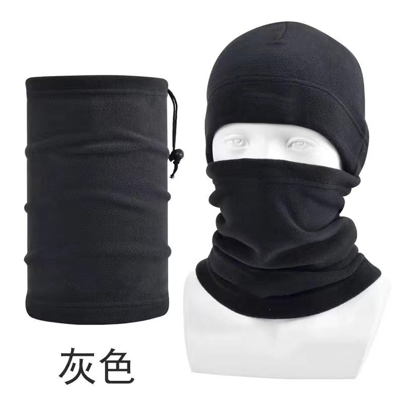 闪电客秋冬男女户外抓绒帽子围脖骑行面罩加厚防寒骑行保暖套装登山帽