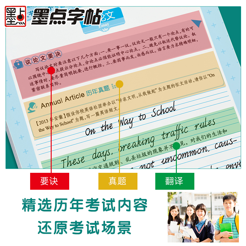 [通用版]英语常用900句+赠品 [正版]英语字帖意大利斜体初中高中生大学生英文字帖考研花体字写作高分作文单词短语手写钢高清大图