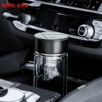 膳魔師(THERMOS)玻璃杯膳魔师TCGD-300双层高硼硅玻璃带茶漏茶隔300ml容量几何设计大气简约车载商务通用