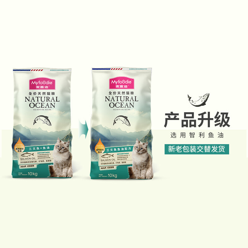 麦富迪猫粮 美短英短蓝猫鱼油成猫粮增肥发腮美毛明目天然粮 三文鱼鱼油成猫10kg高清大图