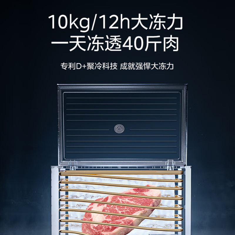 Midea美的200升冷藏冷冻转换冰柜家用囤货小冷柜 一级能效80%减霜 极地白 200L BD/BC-200KMC]高清大图