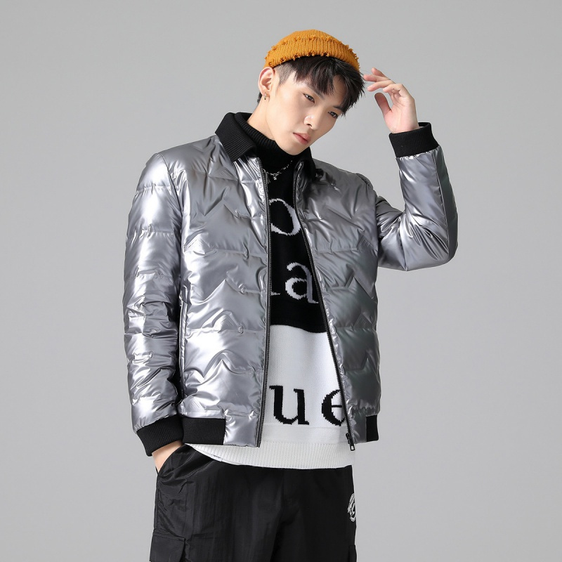 debrand吴克群潮牌新款冬季潮流帅气亮面保暖轻薄男士羽绒服男短款