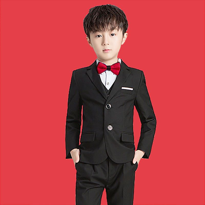 minanser19岁儿童西装套装帅气男童帅气西服中大童英伦花童礼服小孩