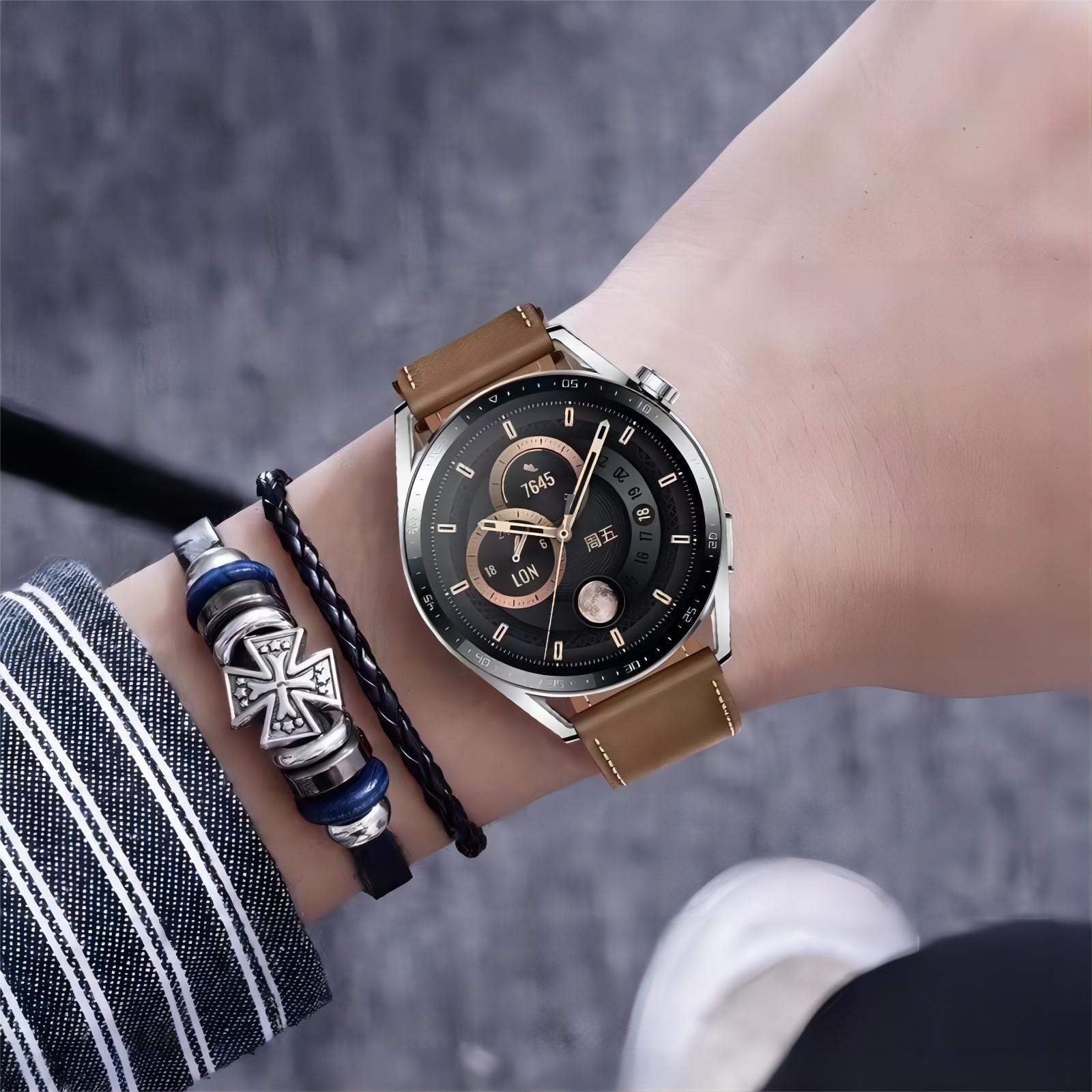 华为/HUAWEI WATCH GT3 46mm 智能手表 活力款 咖色表带 一块高清大图
