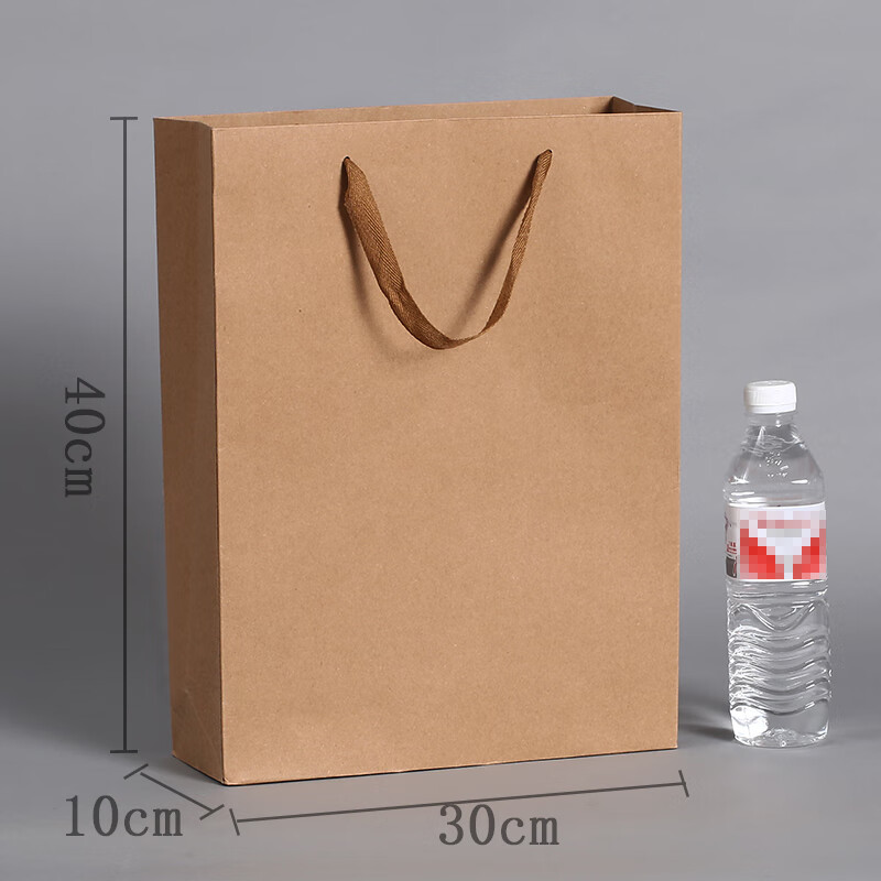 3M 礼品袋牛皮纸袋 10个装 竖款特大号(30*10*40cm)高清大图