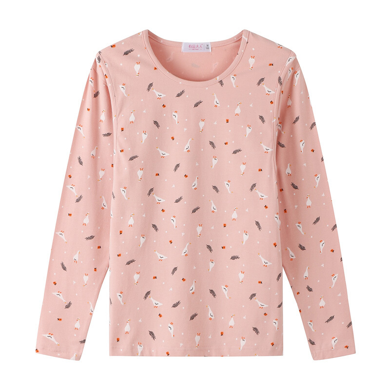 迪鲁奥(DILUAO)孕妇秋冬纯棉哺乳衣怀孕期秋衣全棉打底月子春秋喂奶睡衣