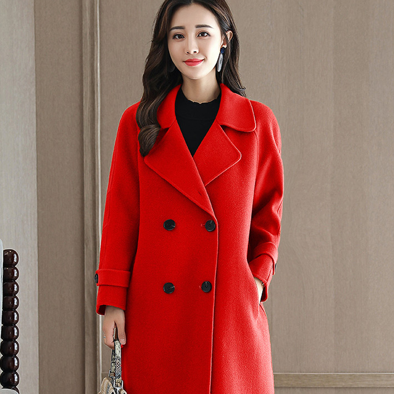 2017年新款女装 2018冬装厚泥子衣服中长款韩版离子毛呢外套大衣
