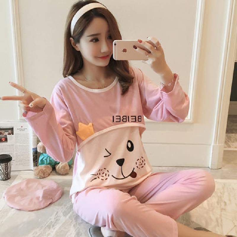 月子服夏季孕妇睡衣产后喂奶衣怀孕产妇哺乳期薄款家居服套装莎丞