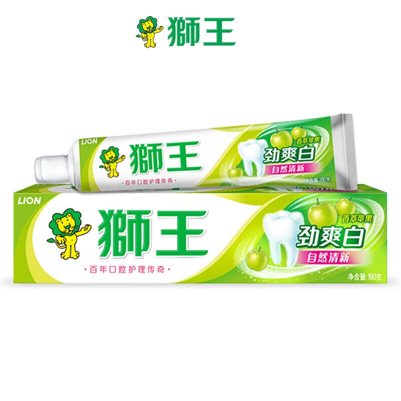 狮王 劲爽白 牙膏香萃苹果 180g(单位:支)