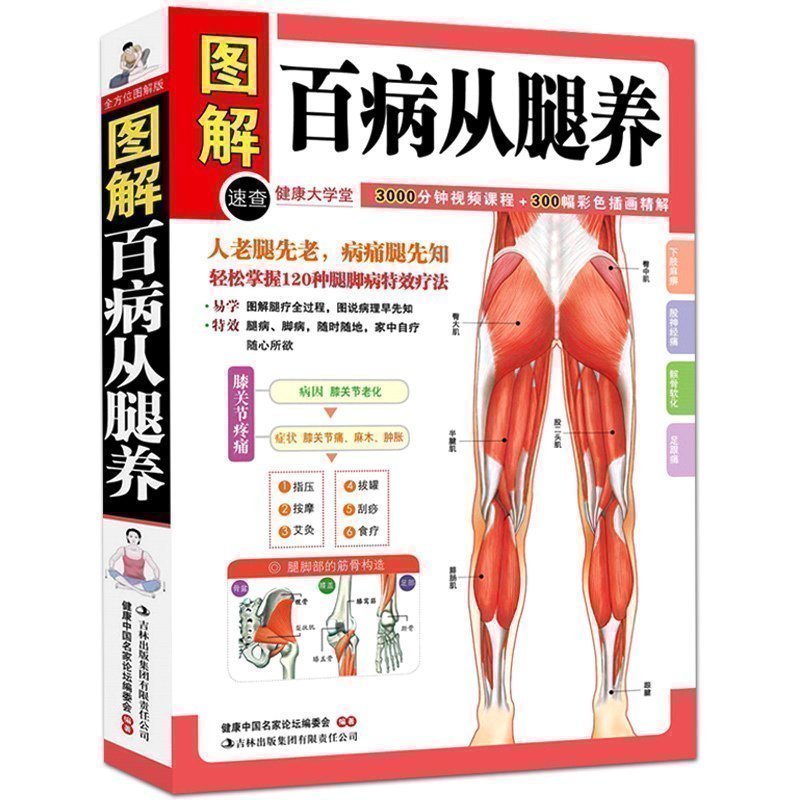 [醉染正版]图解百病从腿养 中医理疗养生保健书 家庭医学书 疾病预防和治疗 中医学外科学经典120种腿脚病的te效疗法高清大图