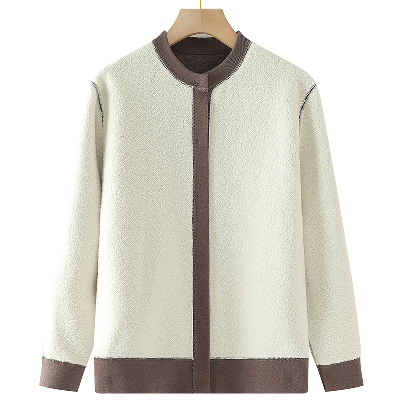 恒源祥妈妈秋冬装针织开衫外套老年人女加绒加厚毛衣奶奶太太衣服